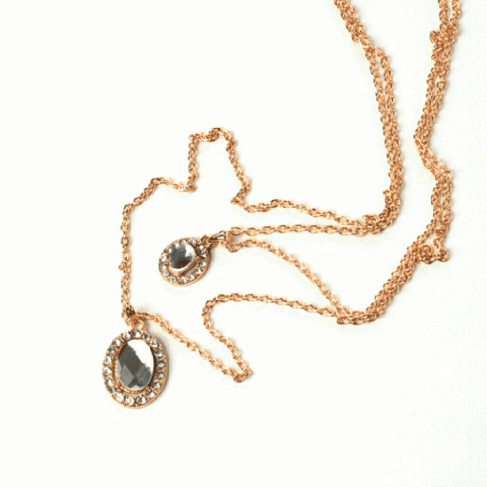 Gold drop multi layer necklace